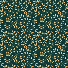 Seamless floral pattern background with leaves elements