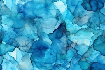 Blue alcohol ink background. Abstract delicate winter season texture. AI Generative