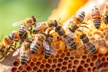 bee on the honeycomb