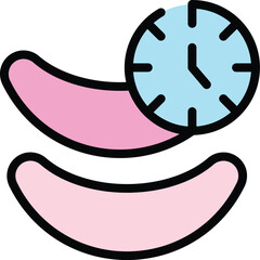Eye patches time icon outline vector. Mask beauty. Cosmetic skin color flat