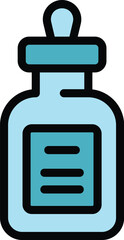 Eye dropper icon outline vector. Cosmetic skin. Facial treatment color flat