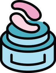 Eye patch icon outline vector. Beauty mask. Skin woman color flat