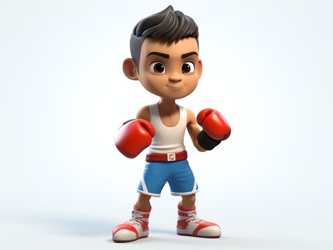 3D character sport MMA athlete