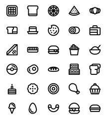 Outline icons for Bakery