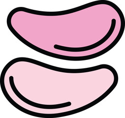 Beauty eye patch icon outline vector. Mask face. Cosmetic cream color flat