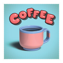 3D cup of coffee