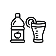Black line icon for juice 