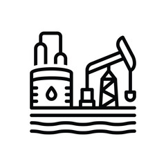 Black line icon for petroleum 