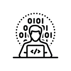Black line icon for programmer 