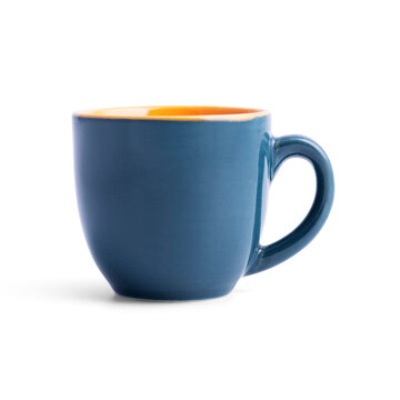 Blu coffee cup isolated on white background