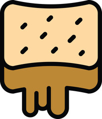 Water sponge icon outline vector. Detergent dish. Wash product color flat