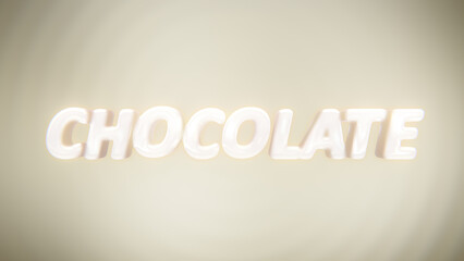 Text Chocolate on background milk