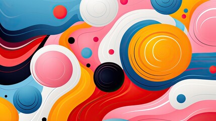Obraz premium Generative AI - Dynamic Rhythms of Color: Abstract Risograph Circles in Graphic Harmony