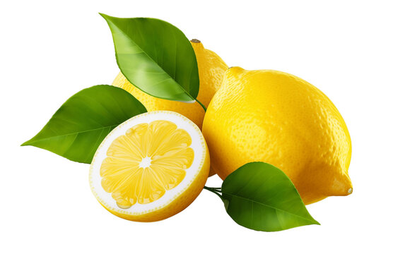 Lemon Fruit on Transparent Background. Generative AI