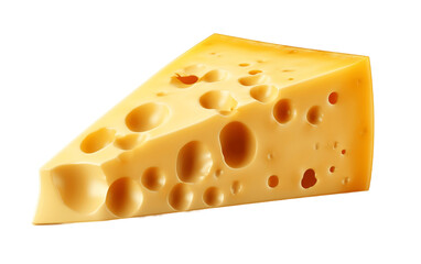 Cheese Piece on Transparent Background. Generative AI
