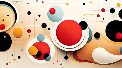 Generative AI - Dynamic Rhythms of Color: Abstract Risograph Circles in Graphic Harmony