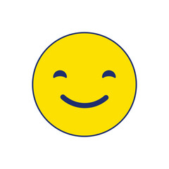 Vector happy emoji on white background