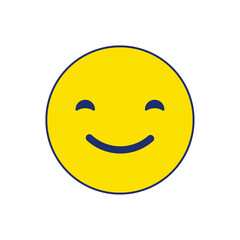 Vector happy emoji on white background