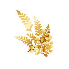 Vector set of premium golden decoration leaves © Nganhaycuoi