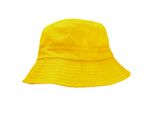 yellow bucket hat isolated  PNG transparent