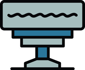 Home heater icon outline vector. Electric radiator. Heat control color flat