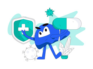 Doctor doing medical examination for patient flat vector concept operation hand drawn illustration
