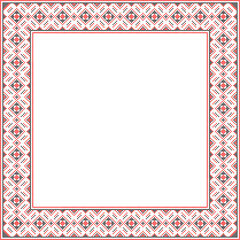 Vector illustration of Ukrainian ornament in ethnic style, identity, vyshyvanka, embroidery for print clothes, websites, banners. Background. Frame for text
