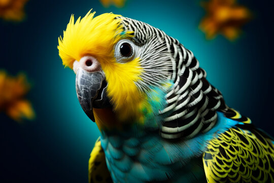 Beautiful wavy parrot. Generative AI