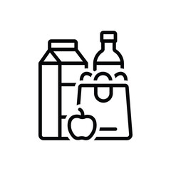 Black line icon for provisions 