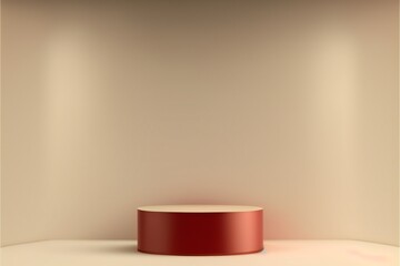 red minimalist podium background for product display