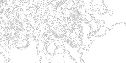 Stylized height of a topographic contour in lines and contours. Concept of a conditional geography scheme and the terrain path. Vector illustration.