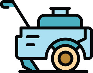 Harvest cultivator icon outline vector. Farm machine. Farm cultivator color flat