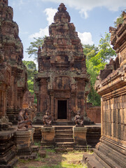 Naklejka premium Angkor Thom and Wat - a temple complex in Cambodia, is the largest religious monument in the world. Siem Reap Cambodia