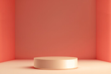 red minimalist podium background for product display