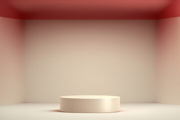 red minimalist podium background for product display