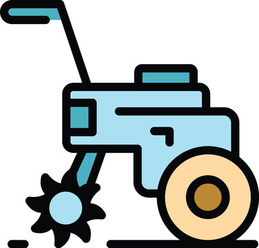 blue tiller machine with yellow wheel clip art preview