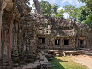 Fototapeta premium Angkor Thom and Wat - a temple complex in Cambodia, is the largest religious monument in the world. Siem Reap Cambodia
