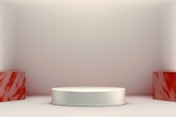 red minimalist podium background for product display