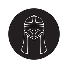 viking helmet icon vector