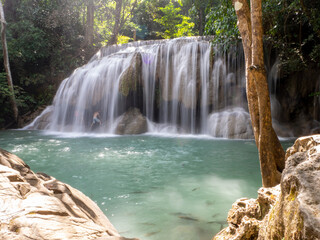 waterfall of Kanchanaburi, Erawan Waterfall, Thailand