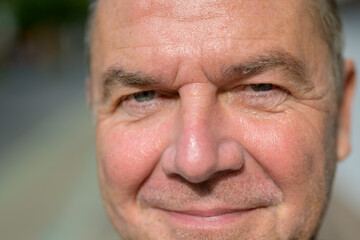 Selfie of the face of a middle aged man in his 50's