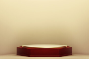 red minimalist podium background for product display