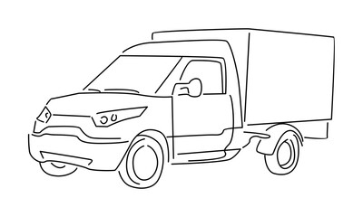 line art of Cargo van
