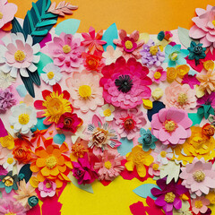 Paper Flower Crafting Collage