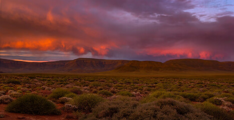 Tankwa National Park, South Africa, Sunrise before the storm