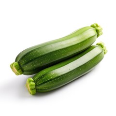 Zucchini on plain white background - product photography