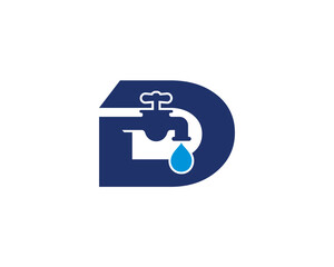 Letter D and Faucet Logo Design 001