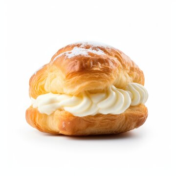 Creampuff on plain white background - product photography