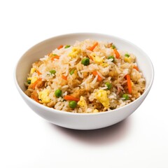 Fried Rice on plain white background - product photography
