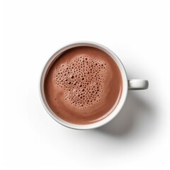 Hot Chocolate on plain white background - product photography